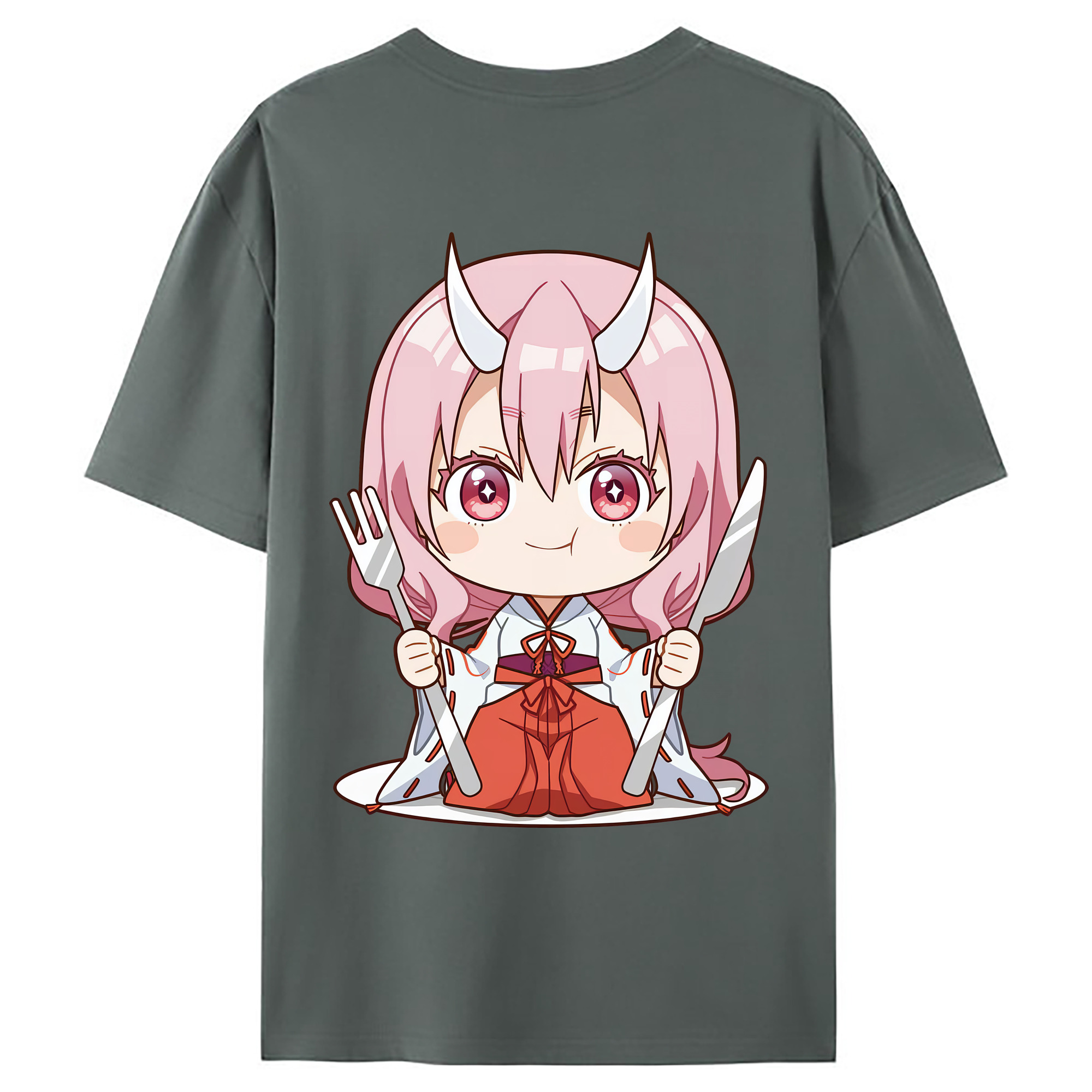 （画像用） 転スラ Regarding Reincarnated to Slime 綿100％ メンズ半袖Tシャツ（バックプリント） 通気性